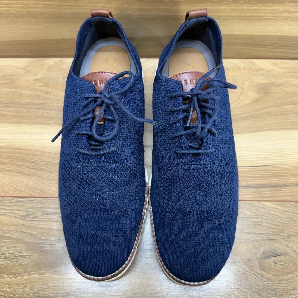 Cole Haan Zero Grand Mesh Wingtip 9 M Navy Blue Stitchlite Oxfords